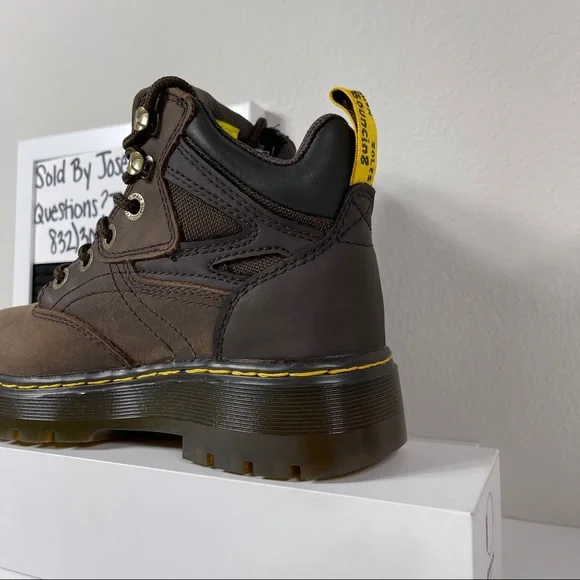 DR DOC MARTENS PLENUM WATERPROOF STEEL TOE WORK BOOTS WOMENS SIZE 5 LEATHER HIKE - Picture 6 of 10